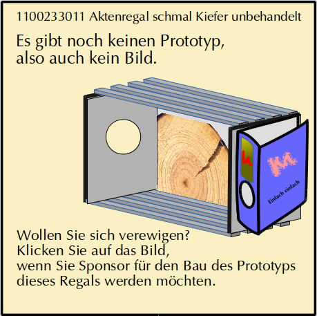 Aktenregal breit Kiefer unbehandelt