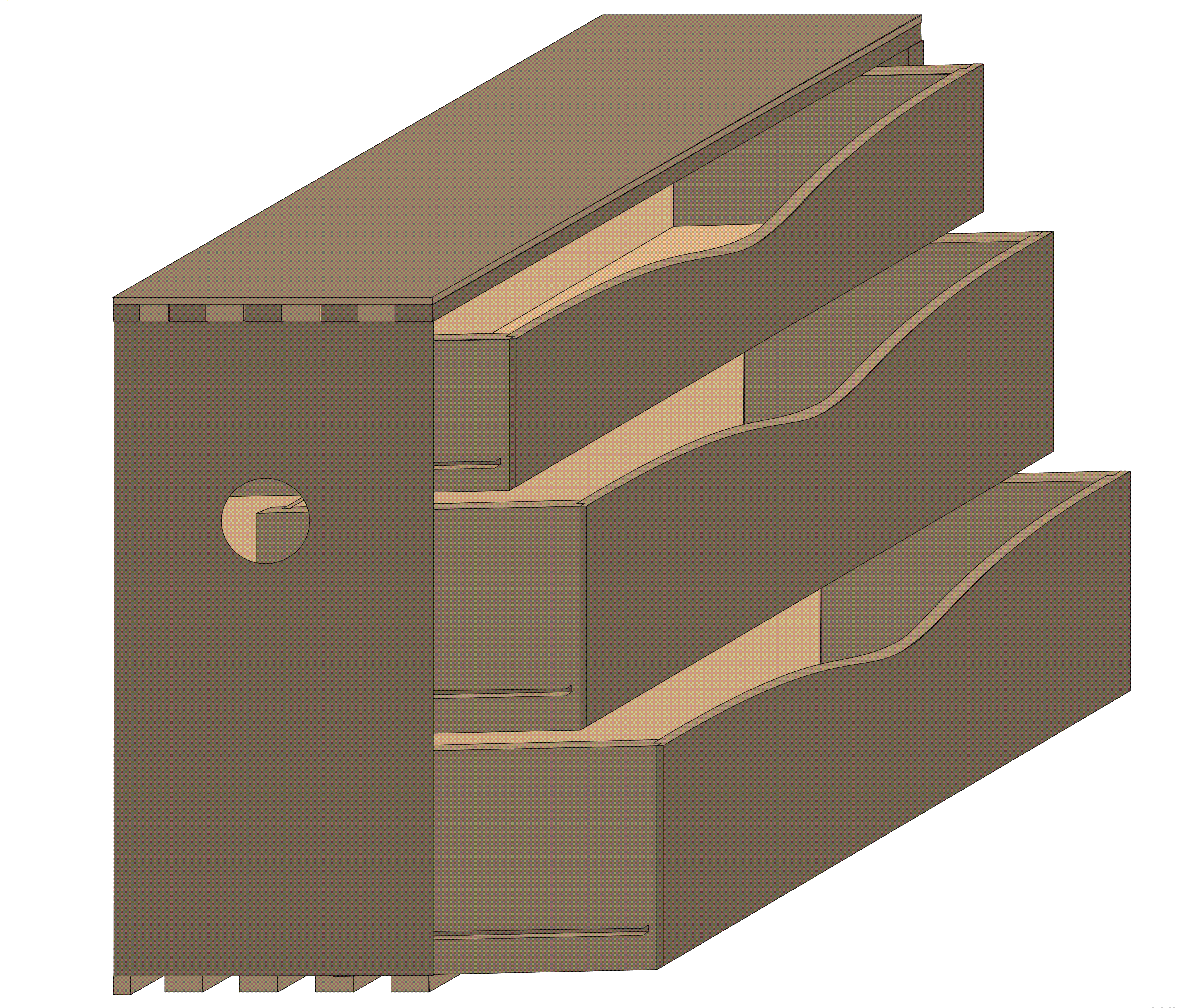 Schubladeneinheit hoch breit
